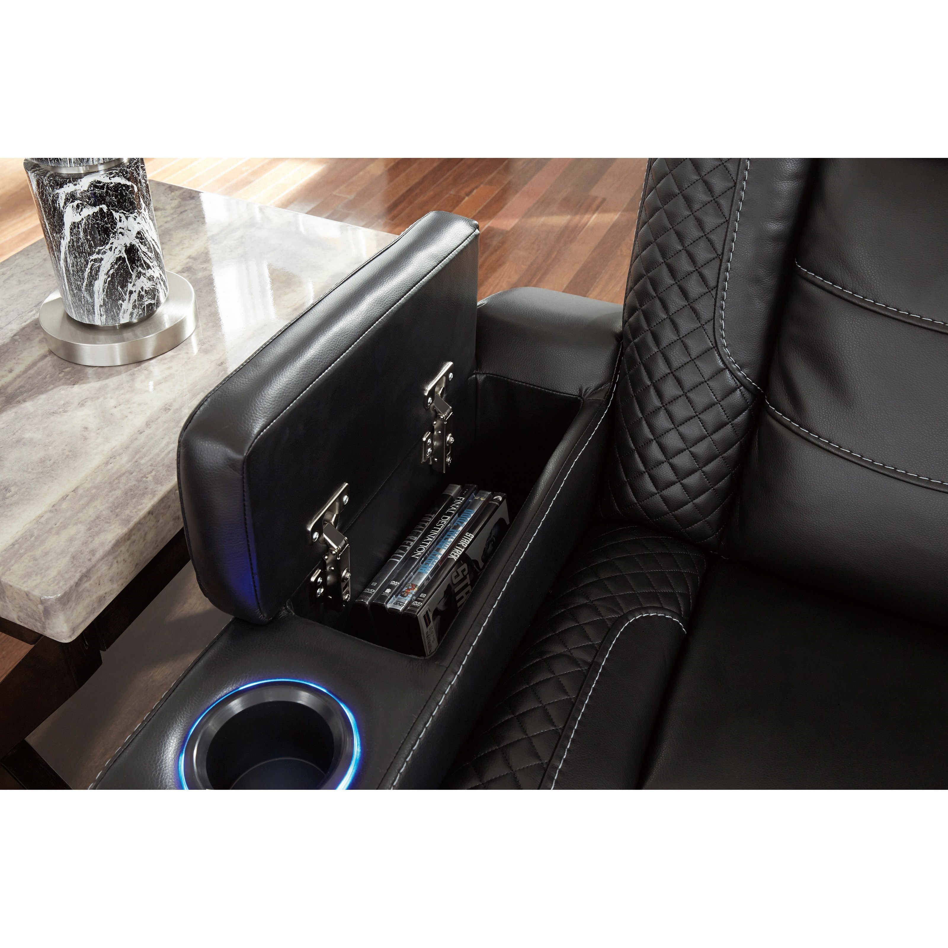 Ashley party time midnight power recliner sale